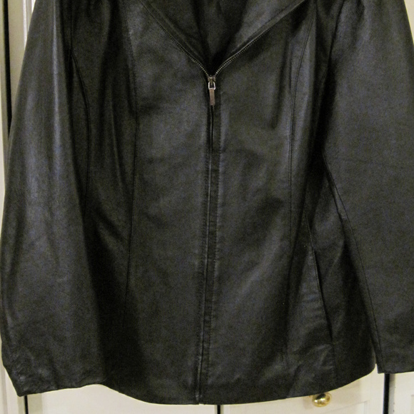 Leather Bomber Jacket Size lg/10 - Picture 7 of 7